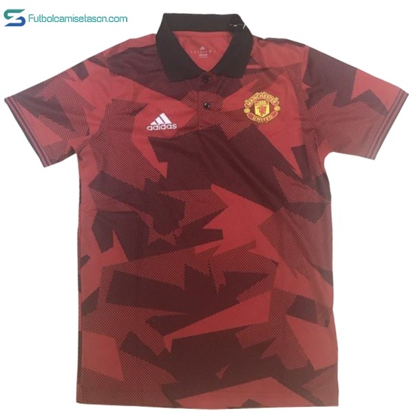 Polo Manchester United 2017/18 Naranja Negro